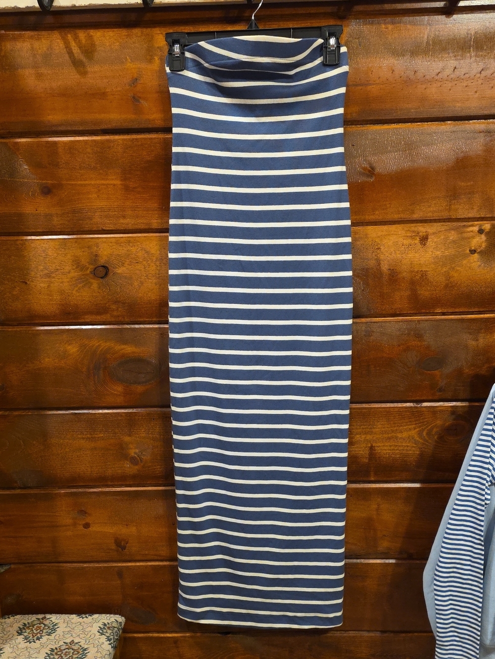 SO Blue and White Striped Maxi Skirt